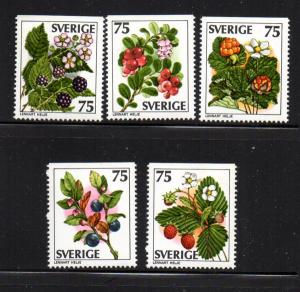 Sweden Sc 1215-9 1977 Wild Berries stamp set mint NH