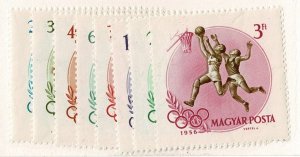 Hungary #1160-7 MH cpl 1956 olympics