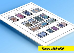 COLOR PRINTED FRANCE 1966-1999 STAMP ALBUM PAGES (159 illustrated pages)