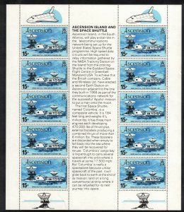 ASCENSION 1981 Space Shuttle Sheet; Scott 273, SG 281; MNH