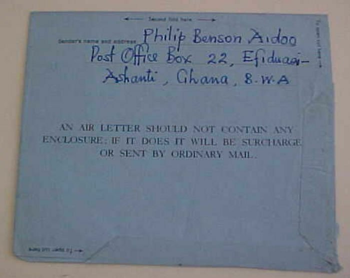 GOLD COAST  AIR LETTER 1957 ASHANTI TO USA
