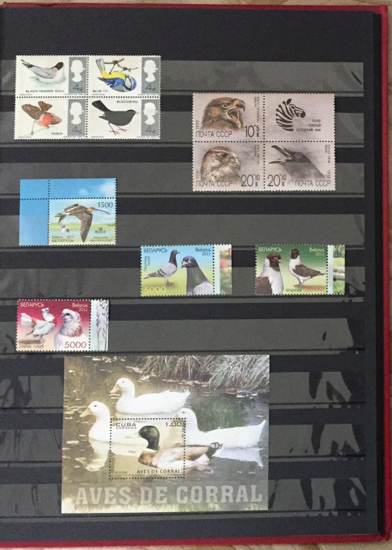 COLLECTION OF BIRDS MNH STAMPS FROM DIFF. COUNTRIES IN AN ALBUM - 210 STAMPS