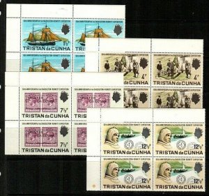 Tristan da Cunha Scott 153-6 Mint NH blocks (Catalog Value $20.80)