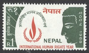 Nepal Sc# 214 MH 1968 International Human Rights Year