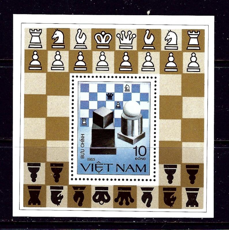 Vietnam 1297 MNH 1983 Chess souvenir sheet