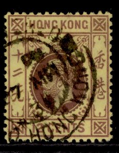 HONG KONG GV SG124c, 12c purple/yellow, FINE USED.