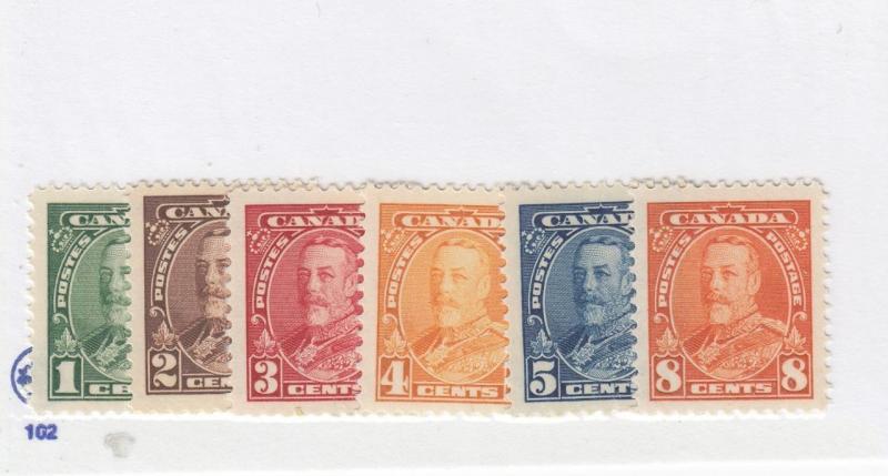 CANADA  (MK3284)  # 217-222   VF-MNH  1-5,8cts  KGV PICTORIAL ISSUE CAT VAL $23