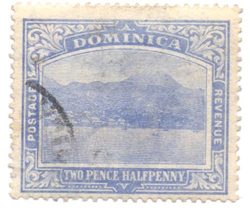 Dominica Sc 53 1908 2 1/2 d Roseau stamp used