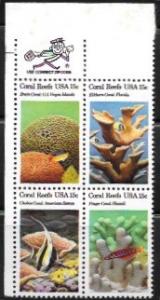 U.S. #1827-30  Coral Reefs.  block of 4 MNH