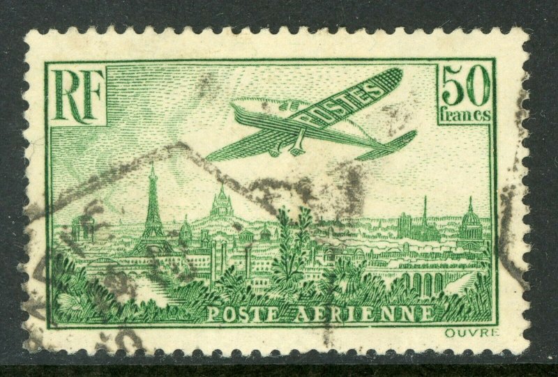 France 1936 Airmail 50 Franc Green SG # 540 VFU P100 ⭐⭐