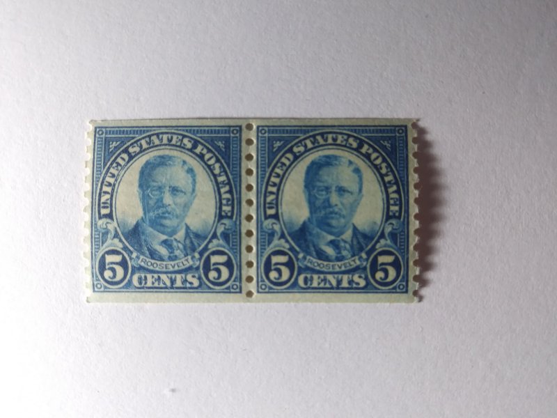 SCOTT #602 MINT NEVER HINGED ROOSEVELT DOUBLE COIL BEAUTFUL STAMPS