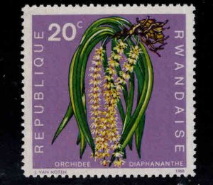 RWANDA Scott 256 MH* Colorful Orchid stamp