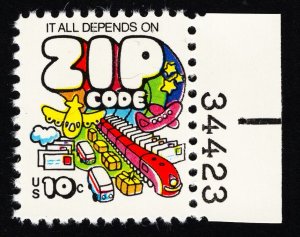 US 1511 MNH VF 10 Cent Zip Code Theme Plate #34423 Single