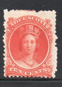 Nova Scotia Sc 10 1860 10c vermilion Victoria stamp mint