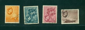 Seychelles 4 George VI definitives VF used CV $10.25