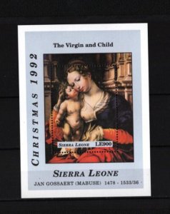 SIERRA LEONE 1992 CHRISTMAS PAINTINGS S/S MNH