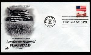 U.S. 1981 FDC 18 Cent Flag Stamp!