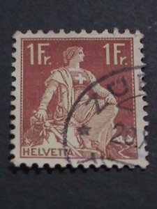 ​SWITZERLAND-1908- SC#144 114 YEARS OLD- HELVETIA USED- WE SHIP TO WORLD WIDE