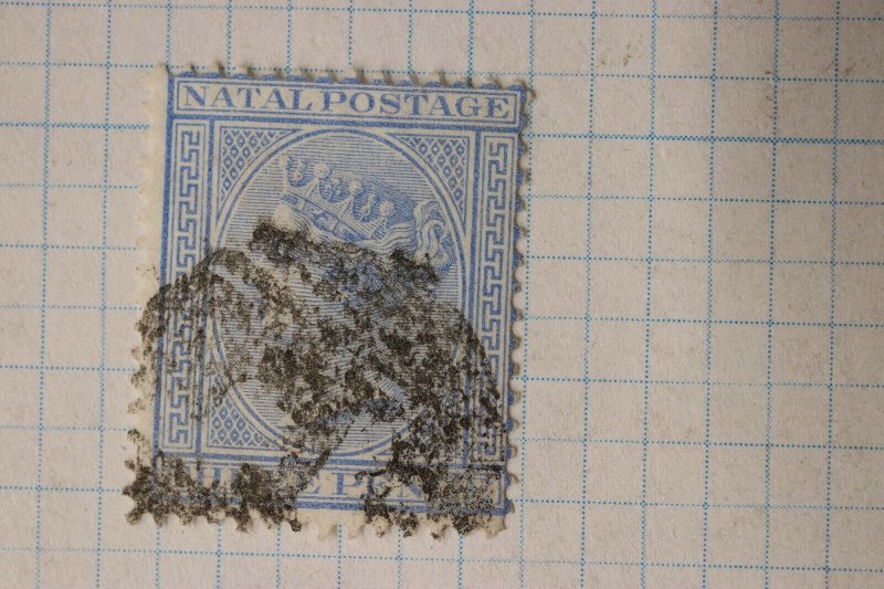 Natal sc#52 P14 used postage stamp cv$40.00 Queen Victoria QV 3 three pence