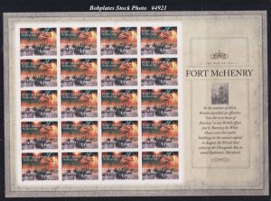 BOBPLATES #4921 War of 1812 Fort McHenry Sheet of 20 VF MNH