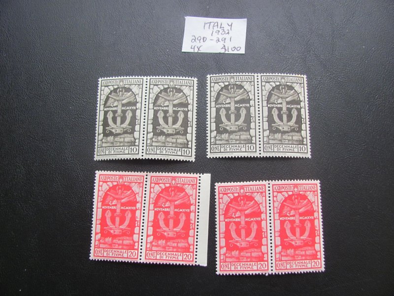 ITALY 1932 MNH  PAIRS LOT XF $100  (161)