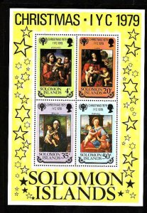 Solomon Is-Sc#416a-unused NH sheet-Year of the Child-Christmas paintings-1979-