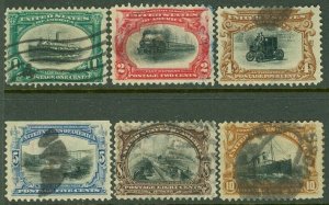 EDW1949SELL : USA 1901 Scott #294-99 Fine-Very Fine, Used. Minor faults Cat $128