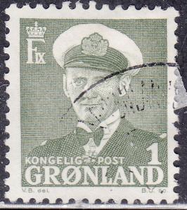 Greenland 28 USED 1950 King Frederik IX