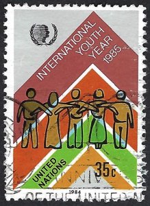 United Nations #442 35¢ International Youth Year (1984). Used.