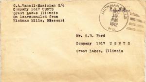 United States Missouri Hickman Mills 1942 4f-bar  1868-1956  Soldier's Free M...
