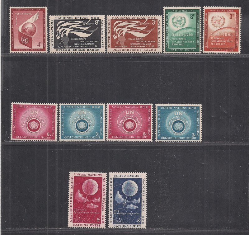 UNITED NATIONS - SC# 49-58, C5  1957 YEAR SET FVF/MOG