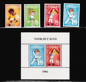 Netherlands Antilles # B246-249, B249a, Children's Sports, NH, 1/2 Cat.