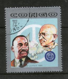 Congo 1992 Mahatma Gandhi of India & Martin Luther King Sc 960 Cancelled # 301