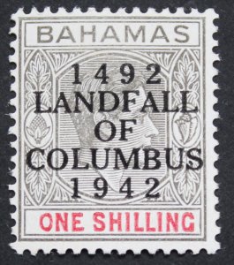 Bahamas 1942 Columbus One Shilling SG 171a mint