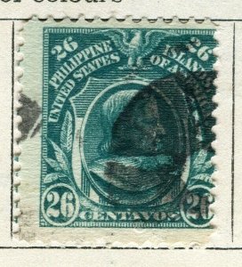 PHILIPPINES; 1909 early Portrait series issue used 26c. value