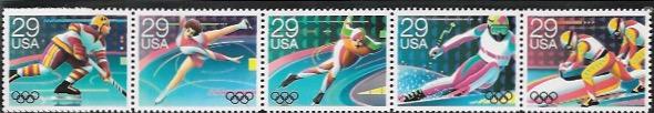 US #2611-15 MNH Strip of 5 - 1992 Winter Olympics, Albertville, France