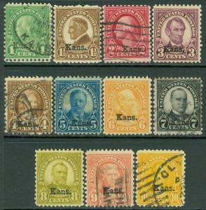 EDW1949SELL : USA 1929 Scott #658-68 Used. Fresh set with nice cancels. Cat $174