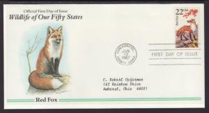 US Red Fox 1987 Typed FDC BIN