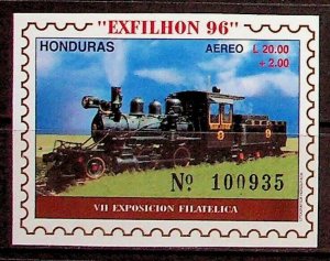 HONDURAS Sc C976 NH SOUVENIR SHEET OF 1996 - TRAIN