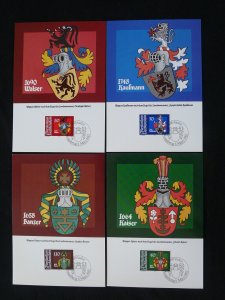 heraldry coat of arms set of 4 maximum card Liechtenstein 1982