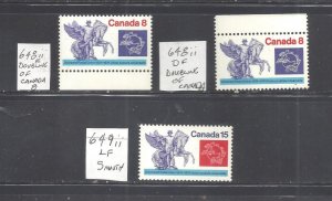 CANADA # 648ii/649iI VF MINT NH UNIVERSAL POSTAL UNION VARIETIES BS17289-5