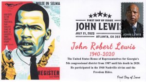 23-161, 2023, John Lewis, First Day Cover, Pictorial Postmark, Atlanta GA, Civil