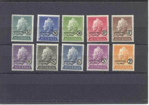 Christmas Isl. 1-10 MNH VF definitives SCV21.20