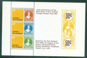 New Zealand Scott 703a 1980 Stamp on Stamp Souvenir Sheet