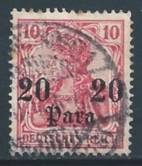 Germany Offices in Turkey #32 Used 10pf Germania Issue Surcharged Unwmkd.