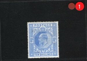 GB KEVII DLR High Value SG.265 10s Ultramarine (1902) Mint LMM Cat £1,000 BRRED1 