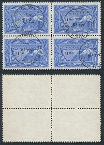 Canada #302 $1 Fisheries, F-VF Used Block of 4, Fort Will...