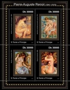 St Thomas - Renoir Art - 4 Stamp  Sheet ST11217a