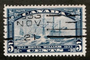 Canada 1930 Sc #204 - 5¢ Royal William. Used - Date stamped roller cancel