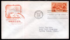 US 964 Oregon Statehood House of Farnam Typed FDC